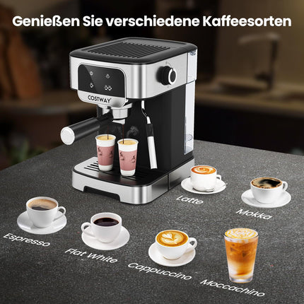 Espressomachine 20 bar, 1200 W, melkschuimer, 1,8 liter tank