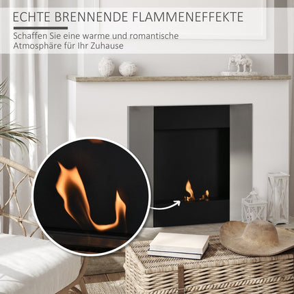 Wandmontierter Bioethanol-Ofen - Stahl, rauchfrei