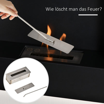 Wandmontierter Bioethanol-Ofen - Stahl, rauchfrei