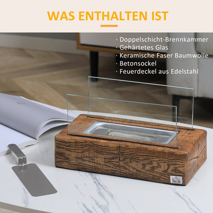 Ethanol-Tischkamin – 0,15 l, 45 Min., gehärtetes Glas