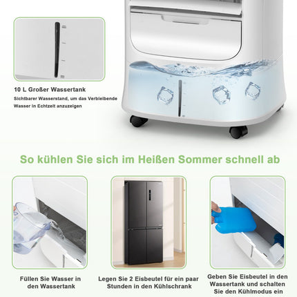 Verdunstungskühler 3-in-1, 10L, Fernbedienung