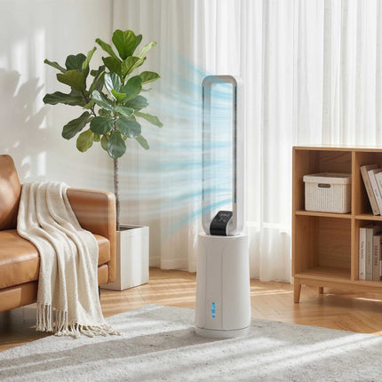 Evaporative Air Cooler with Remote, 15-Hour Timer, White