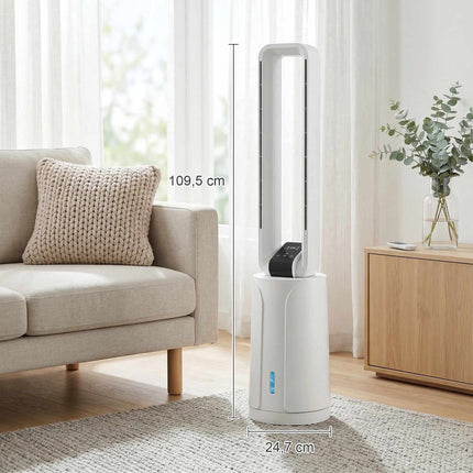 Evaporative Air Cooler with Remote, 15-Hour Timer, White