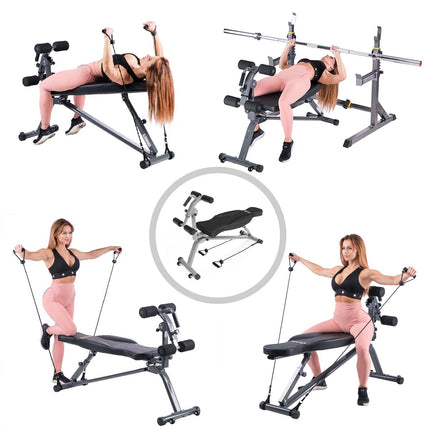 Hantelbank, verstellbar, klappbar, Heim-Fitnessstudio
