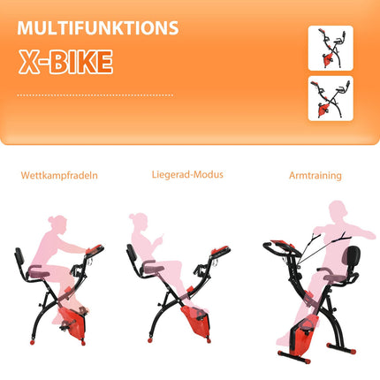 Klappbares Heimtrainerfahrrad mit LCD-Bildschirm und 8 Widerstandsstufen