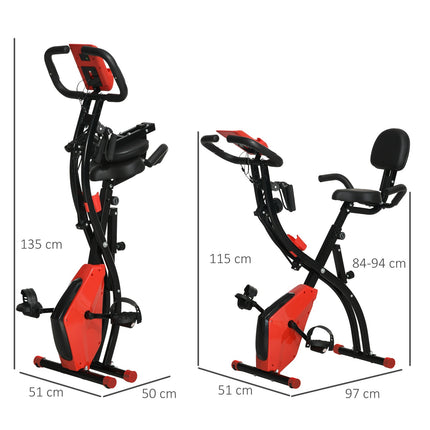 Klappbares Heimtrainerfahrrad mit LCD-Bildschirm und 8 Widerstandsstufen