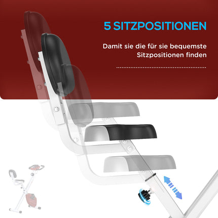 Exercise bike with 8-level magnetic resistance, adjustable height