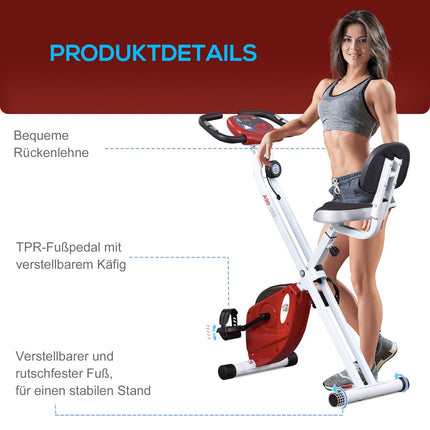 Exercise bike with 8-level magnetic resistance, adjustable height