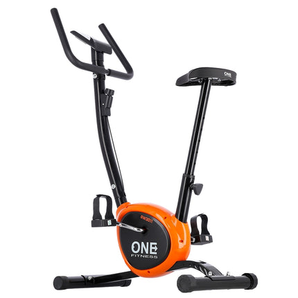Exercise Bike, Black-Orange, Adjustable Resistance