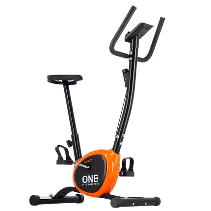 Exercise Bike, Black-Orange, Adjustable Resistance
