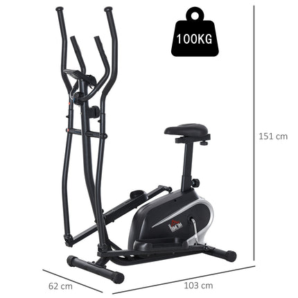 Crosstrainer, LCD-Display, verstellbarer Sitz, 8 Stufen