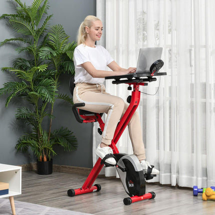 Heimtrainer, 1,5 kg Schwungmasse, 8-facher Widerstand, rot/schwarz