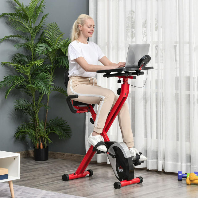 Heimtrainer, 1,5 kg Schwungmasse, 8-facher Widerstand, rot/schwarz