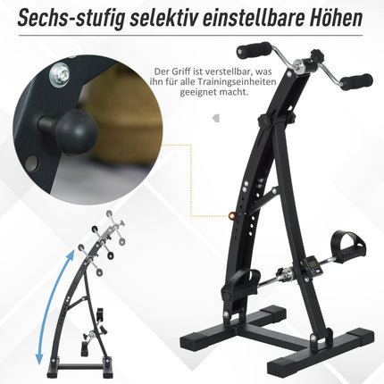 Heimtrainer für Senioren, robuster Stahl, schwarz