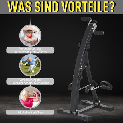 Heimtrainer für Senioren, robuster Stahl, schwarz