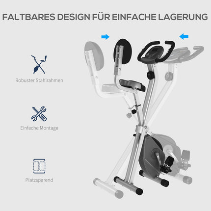Exercise bike, 8-level magnetic resistance, adjustable height