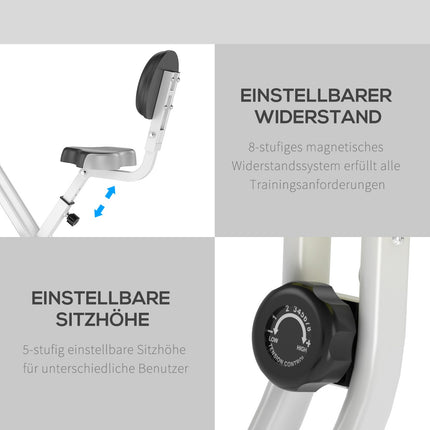 Exercise bike, 8-level magnetic resistance, adjustable height