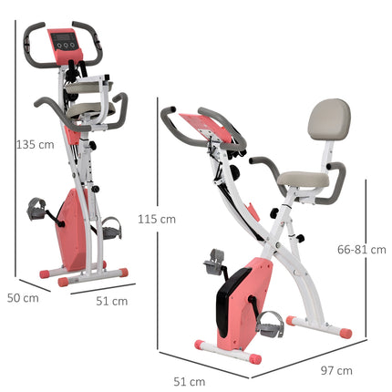 Klappbares Heimtrainer - 2-in-1-Trainer mit LCD und 8 Widerstandsstufen