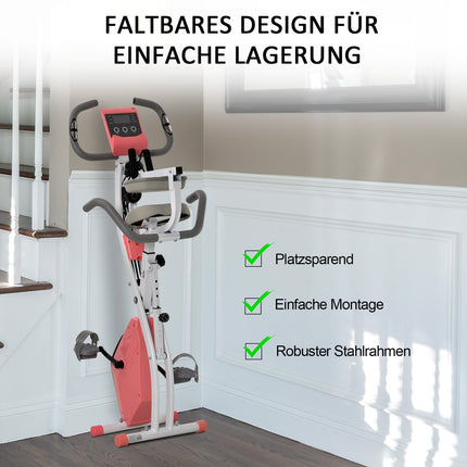 Klappbares Heimtrainer - 2-in-1-Trainer mit LCD und 8 Widerstandsstufen