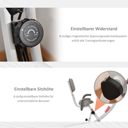 Klappbares Heimtrainer - 2-in-1-Trainer mit LCD und 8 Widerstandsstufen