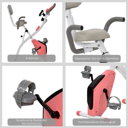 Klappbares Heimtrainer - 2-in-1-Trainer mit LCD und 8 Widerstandsstufen