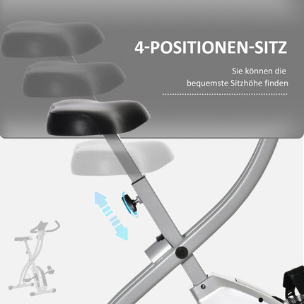 Faltbares Heimtrainer-Fahrrad mit 8-fachem Magnetwiderstand