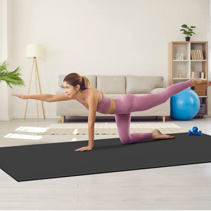 Exercise Mat, Non-Slip PVC, 10x6 ft, 7mm Thick