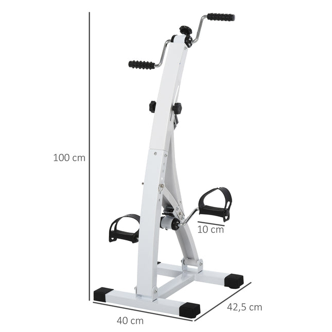 Heimtrainer Tret-Trainer aus Stahl für Senioren, 40x42,5x100 cm, weiß