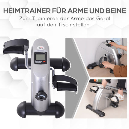Mini-Heimtrainer mit LCD-Display, Silber, 35x40x31 cm