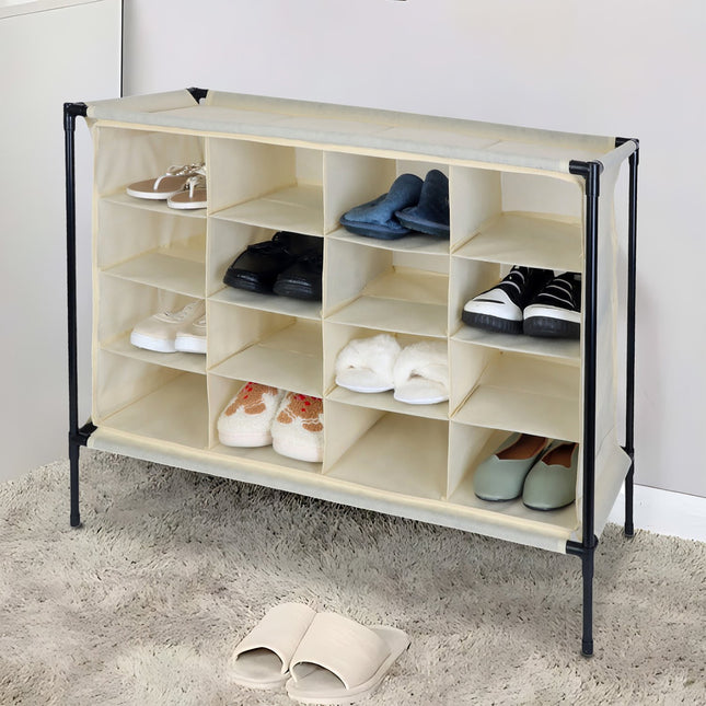 Expandable Camping Shoe Rack – Holds 16 Pairs