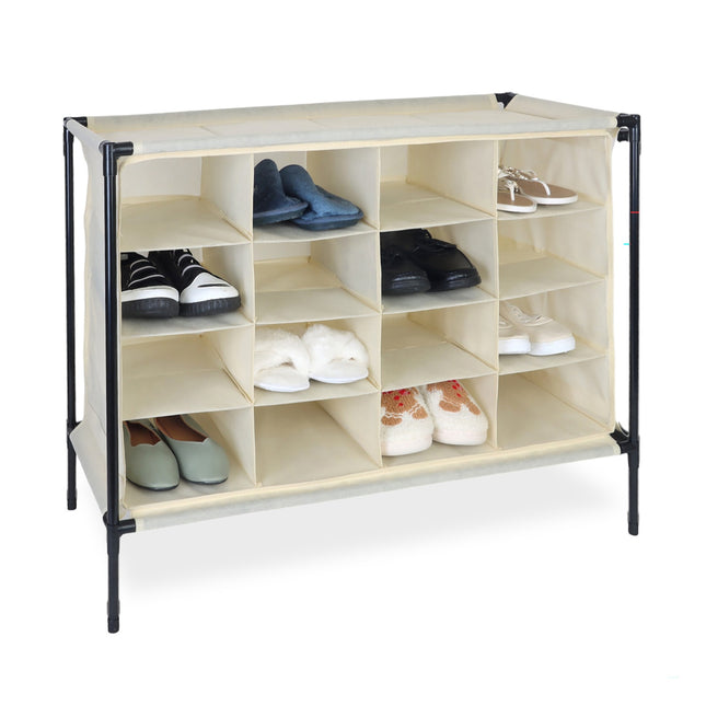 Expandable Camping Shoe Rack – Holds 16 Pairs