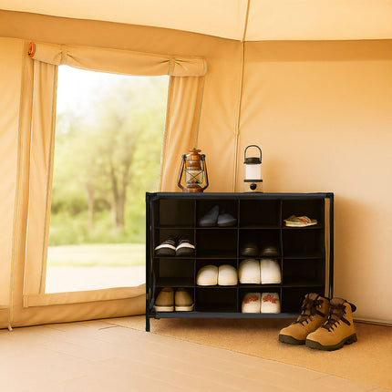 Erweiterbarer Camping-Schuhregal, für 16 Paar Schuhe