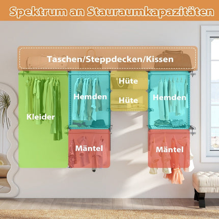 Expandable Closet Organizer System, 122-244 cm, White