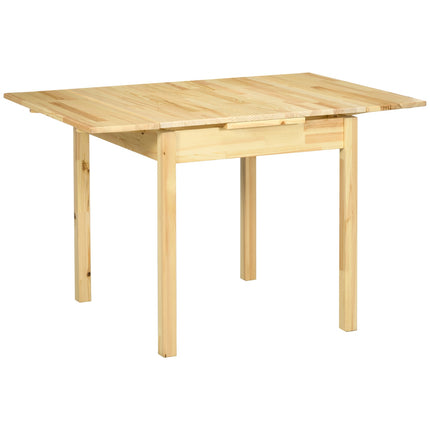 Klappbarer Holztisch für 2-4 Personen, Naturfinish, 120x80x75cm