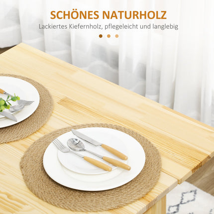 Klappbarer Holztisch für 2-4 Personen, Naturfinish, 120x80x75cm