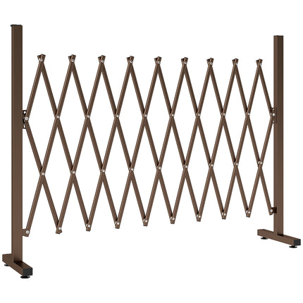 Expandable Garden Fence, Aluminum-Iron, Brown, 31-250cm