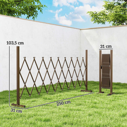 Expandable Garden Fence, Aluminum-Iron, Brown, 31-250cm