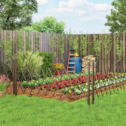 Expandable Garden Fence, Aluminum-Iron, Brown, 31-250cm