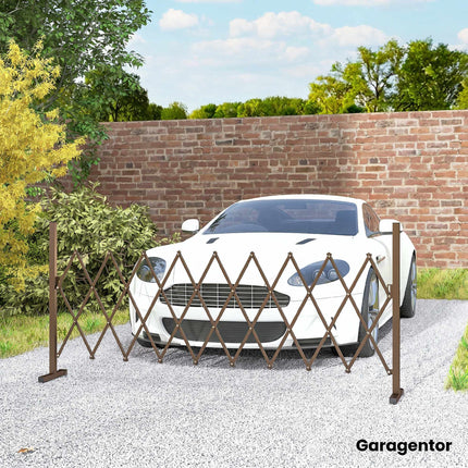 Expandable Garden Fence, Aluminum-Iron, Brown, 31-250cm