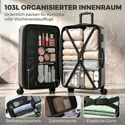 Expandable Hardshell Suitcase, 77 cm, Dark Grey, TSA Lock