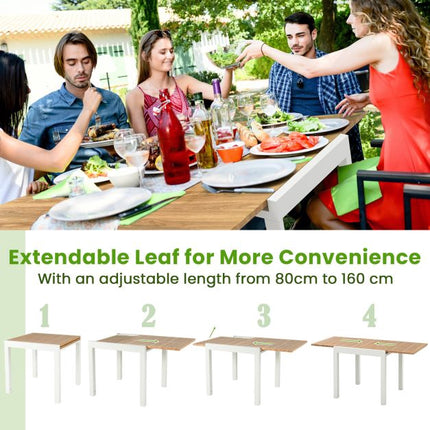 Ausziehbarer Gartentisch, Aluminium, für 4–6 Personen