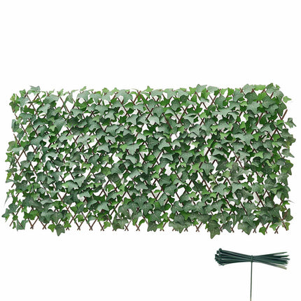 Expandable Privacy Fence Screen, Artificial Ivy 63.5x320cm