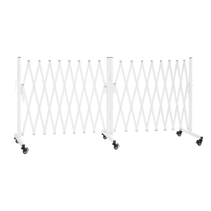 Expandable Safety Barricade Gate, 18 ft, Locking Casters
