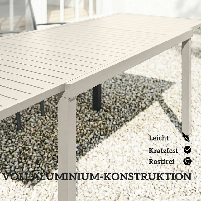 Ausziehbarer Aluminium-Gartentisch für 6-8 Personen
