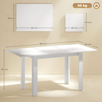 Extendable Dining Table, High Gloss, Seats 4-6, MDF