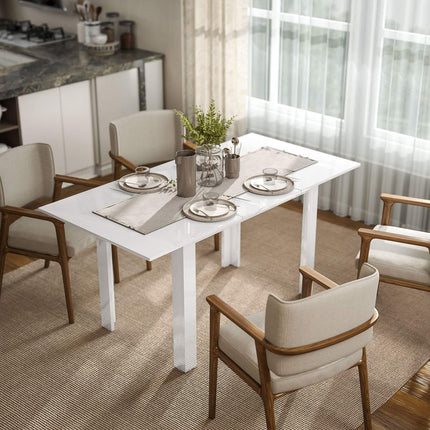 Extendable Dining Table, High Gloss, Seats 4-6, MDF
