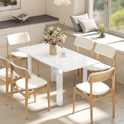 Extendable Dining Table, High Gloss, Seats 4-6, MDF