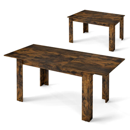Rozkládací jídelní stůl, pro 4-6 osob, rustikální hnědá, nosnost 110kg