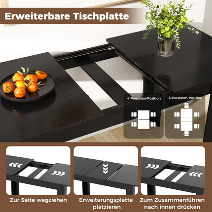 Extendable Dining Table for 4-6, 120-158 cm, 110 kg Capacity