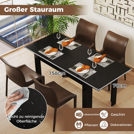 Extendable Dining Table for 4-6, 120-158 cm, 110 kg Capacity